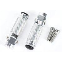 2Pcs M8 Universal Folding Footrest CNC Aluminum Rear Foot Pegs Motorcycle Replacement Pedals Accessories