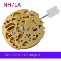 High Accuracy Gold NH71 NH71A Japan 24 Jewels Automatic Mechanical Movement NH71 Self-winding Skeleton Modification Parts