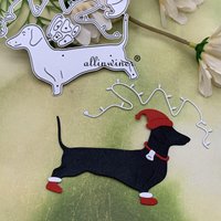 New Christmas Hat Dachshund Metal Cutting Dies for DIY Scrapbooking Album Paper Cards Decorative Crafts Embossing Die Cuts