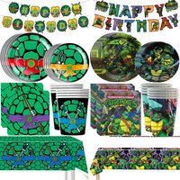 Cartoon Ninjas Turtlesd Theme Birthday Party Decorations Mutant Balloons Plates Banner Tableware Set for Kids Party Favors Gifts