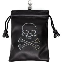 Skull Durable & Waterproof Golf Valuables Pouch, PU Leather Golf Tee Pouch ,Accessories for Men Golfers Fathers Day