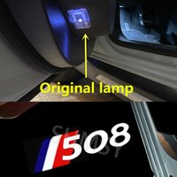 2X LED Car Door Welcome Lights Projector Atmosphere Light For Peugeot 508 2010-2018 Ghost Shadow Courtesy Lamp Auto Accessories