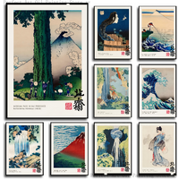 1PC Vintage The Great Wave Katsushika Hokusai Poster Paper Print Home Living Room Bedroom Entrance Bar Restaurant Cafe Art