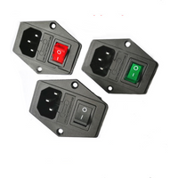 1set 10A 250V Inlet Module Plug Fuse Rocker Switch Male Power Socket 3 Pin IEC320 C14 Switch Kits