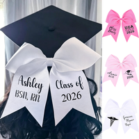 Personalized Graduation Cap Bow Class of 2026 Hairpin Ribbon Graduation Ceremony Party Decorations Grad Photo Booth Accessories