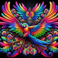 Frameless Round Drill Diamond Painting Kit, Beautiful Parrot, 5D Square Drill Diamond Painting Full Artificial Rhinestone