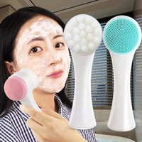 Double Sided Facial Cleanser Silicone Facial Cleansing Brush Blackhead Removing Pore Cleaner Exfoliating Face Washing Brushes