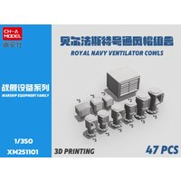 CH-A Model XM251101 1/350 HMS Belfast Ventilator Cowls Set 3D Print 47pcs