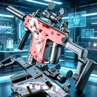 Unique Electric Toy Gun Auto Shell Eject Soft Bullet Submachine Model Outdoor Combat Shooting Game Gift for Boys Adults