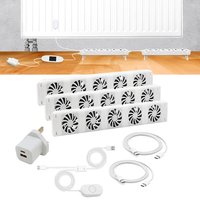 5.0 Radiator Fan Magnetic Intelligent Fireplace Cooling Fan Smart Radiator Booster Extension Set Home Warm Heat Distribution EU