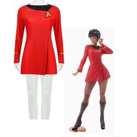 Star Cosplay Trek Duty Uniform for Women Red Yellow Blue fur s Costumes Party Halloween Danemark ge Tos Hot Sale