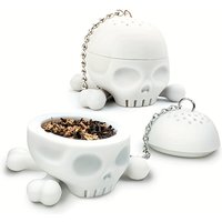 1pc Tea Pot Cross-Chain Skull Tea Filter Food Grade Silicone Tea Filter