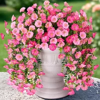 3pcs UV-Resistant Artificial Spring/Summer Morning Glory Vine Vibrant Pink Flowers, Realistic Eucalyptus Leaves Maintenance-Free