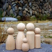 Livraison directe 50 pièces en bois bricolage artisanat non peint bois naturel cheville poupée ébauches en bois pour bois décorations de noël bois de hêtre
