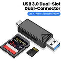 USB / Type-C 2-in-1 Card Reader USB 3.0 2.0 SD TF Cards Dual-Slot Card Reader High Speed Adapter For PC Laptop Phones Universal