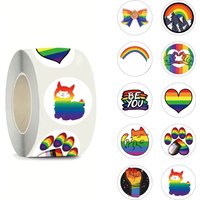 500pcs Cartoon Rainbow Pride Stickers (1 Inch Labels/10 Patterns) for Phone Case Laptop Notebook Suitcase DIY Aesthetic Stickers