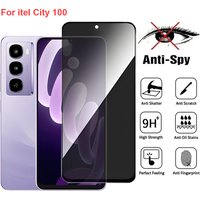 For Itel City 100 Anti Spy Privacy Tempered Glass Screen Protector Compatible For Itel City100 Full Cover Screen Phone Film