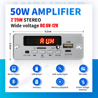 50W Amplifier Bluetooth 5.0 MP3 Decoder Board 12V Wireless Music Player Audio Modul USB TF AUX FM Radio for Speaker Handsfree