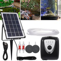6V 3.5W Wireless Solar Oxygen Pump, Mini Portable Fish Tank Pond Aquarium Aerator/Air Pump with Pipe & Double Air Bubble Stones