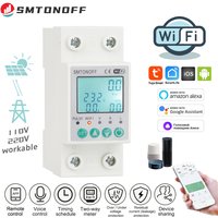 Tuya WiFi 2P 63A Dwukierunkowy licznik energii elektrycznej z funkcją przedpłaty, automatycznym ponownym włączeniem, ochroną przed przepięciem i niedonapięciem, wyłącznikiem czasowym.