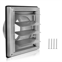 Ventilation Grille 150mm Stainless Steel Air Vents Cover, Louvered Grille Cover Vent Flat Ducting Air Vent Wall InletB84B