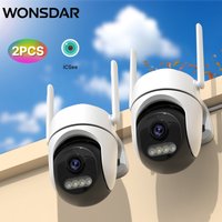 WONSDAR 2pcs PTZ WiFi Camera Outdoor IP Camera Video Surveillance Smart Home Security Protection Motion Detection Alarm iCsee