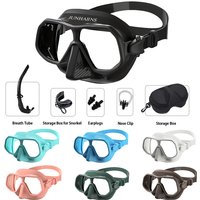 100CC Low-Volume Diving Mask - Anti-Fog Goggles with HD Tempered Glass Lenses, Silicone Edged, Scratch-Resistant for Freediving