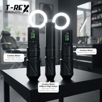 T-Rex 3 Styles Wireless Tattoo Machine Adjustable & Fixed Stroke Coreless Motor Dual Dot Normal Mode Rotary Tattoo Pen