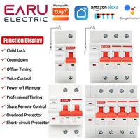 Tuya WiFi Smart Circuit Breaker MCB 1/2/3/4P 63A 100A Short Circuit Overload Protection Switch Timer Voice Remote Control