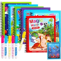 Children Early Education Toys Magical Book with Pen Water Drawing Montessori Toys Gift Reusable Coloring Book Magic Drawing Book