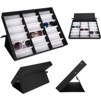 Glasses Organizer 18 Grids Glasses Display Case Sunglasses Storage Box Organizer Glasses Jewelry Display Box
