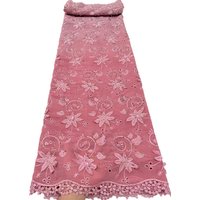 2026 High Quality African Guipure Water Soluble Nigerian Lace Fabric Beaded Embroidery Tulle Stones Wedding Party Dress
