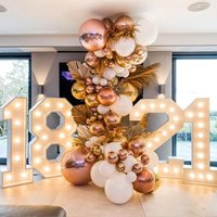 91.5cm Warm Cold Light Giant Birthday Figure Number 0-9 Frame 30 40 50 60 Birthday Balloon Filling Box Wedding Decor Baby Shower