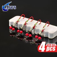ANFS 4pcs Damselfly Fishing Flies-Double Hooks Fly Baits for Freshwater Saltwater Fishing, Fly Hooks