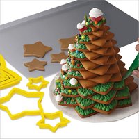 6 teile/sätze Weihnachts baum Aus stecher Form Sterne Form Fondant Kuchen Keks Formen 3D Dekorations werkzeuge