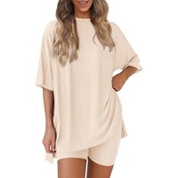 Women's Loose Pajamas Set Summer New Fashion Casual Solid Color Women's Clothing
