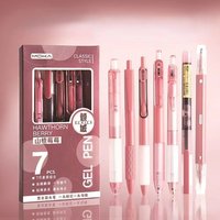 7Pcs/Box Minimalist Transparent 0.5mm Gel Pen Fashion Signature Pen Creative Multifunction For School Supplies Office Stationery