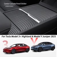 For Tesla Model3Y Highland Juniper Center Console Panel Sticker Suede Film Carbon Central Control Cover Car Interior Accessories