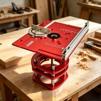 Aluminium-Fräserlift-Basis-Set mit Einlegeplatte, präzise einstellbares Fräserlift-System für Holzbearbeitungs-Werkbanktisch-Werkzeug