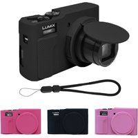 Silicone Case for Panasonic Lumix TZ99 ZS99 Camera Soft Rubber Shockproof Protective Cover with Lens Cap & Hand Strap