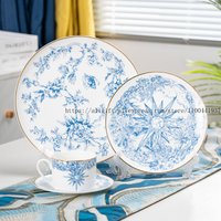 Cross-Border European-Style Light Luxury Coffee Tea Cup Plate Bowl And Spoon Set Household Best Friend Cup Gift
