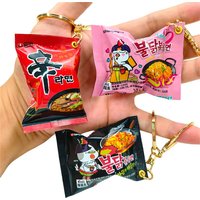 Simulation Instant Noodles Keychain On The Phone Mini Snacks Pendant Bag Pendant Car Key Ring Gifts For The New Year