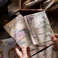 JCAC 100pcs/bag Blooming Echoes Series Decorative Paper Sheets, Light Vintage Artistic Background Paper for Journal DIY Note Bas