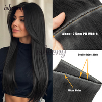 12"-24" Double Inject XO Hole Weft Human Hair Extensions Micro Hair Invisible Twin Tabs Weft Hair Natural Straight Hair Bundles