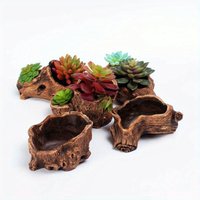 Creative Retro Cement Imitation Tree Stump Root Carving Wood Succulent Flower Pot