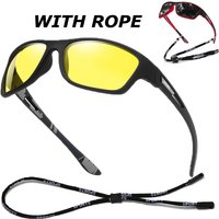 WITH ROPE Fashion Men's Polarized Sunglasses Eyewear Driving Riding Shade Goggle Glasses UV400 Outdoor Sport Sun Glasses