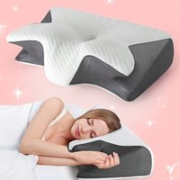 Ergonomic Neck Horn Pillow for Side, Back and Stomach Sleepers - Contoured Design, Shoulder Relaxation, Soft Yet Firm Support