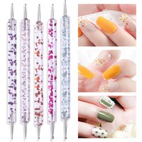LULAA Acrylic Art Crystal Dotting Tools Professional Nail Brushes Set Diy Fake Nail Pattern Line Painting Pen Carving Brushes