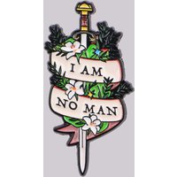 I AM NO MAN Lapel Pins for Backpacks Brooches for Women Sword Enamel Pin Fashion Jewelry Accessories Friends Gift