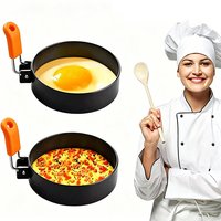 Egg Ring Pancake Mold Set Stainless Steel with Heat Resistant Silicone Handle Non-Stick Fried Egg Mold Scrambled Eggs Form JDGJ9